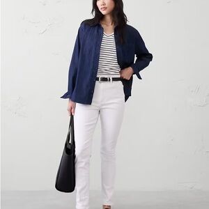 High Rise White Denim Jeans